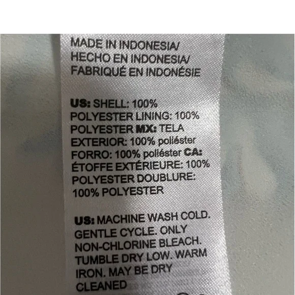 White House Black Market Wm Dress Printed Smock Sleeveless Blue High Neck L. - Picture 8 of 10